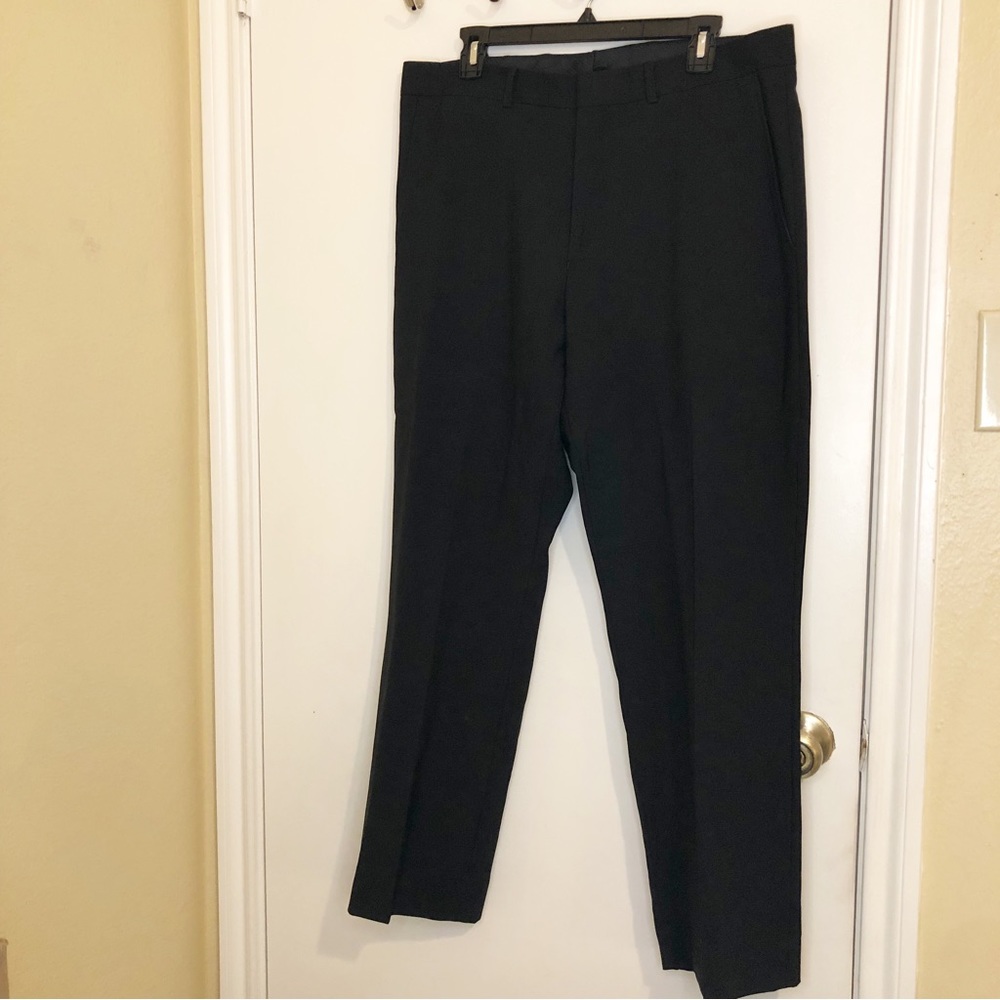 Kenneth Cole Men’s Black Dress Pants with Hook Zip Closure